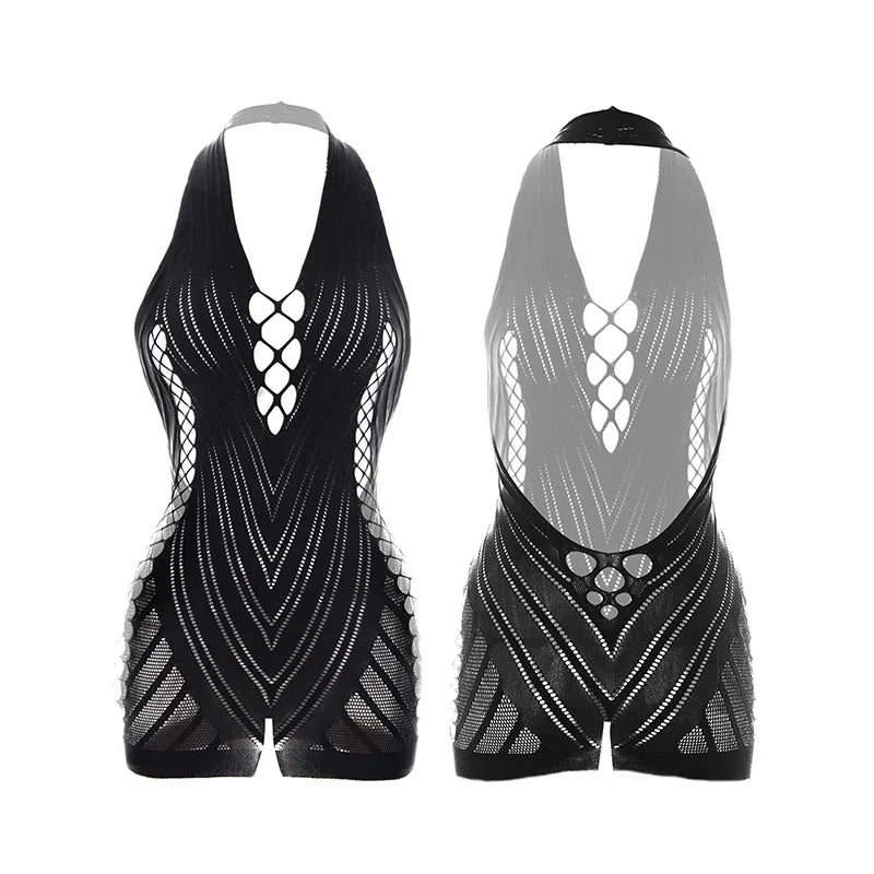 Sexy Women Fishnet Hollow Out Cover Up Dress See Through Bodycon Beach Swimwear Summer Style