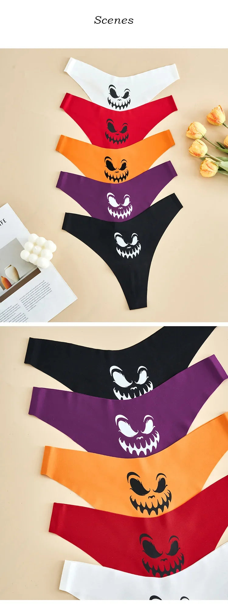 Girls Briefs Seamless Grimace Women Panties Sexy G String Ice Silk Underwear T Back Sports Yoga Thong Traceless Plus Size S-XL