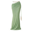 Beads 3Pcs Green Bikini Sexy Women Bandeau Biquini Female Swimsuit Push Up Swimwear Mesh Skirt Bathing Suits Cover Up Beachwear
