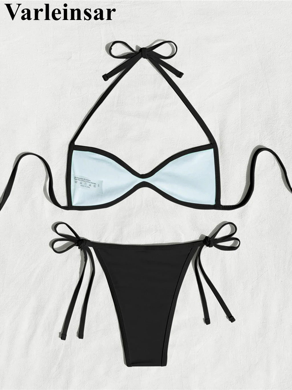 XS - L Halter High Leg Cut Bikini Female Swimsuit Women Swimwear Two-Pieces Bikini Set Strappy Bather Bathing Suit Swim V8276