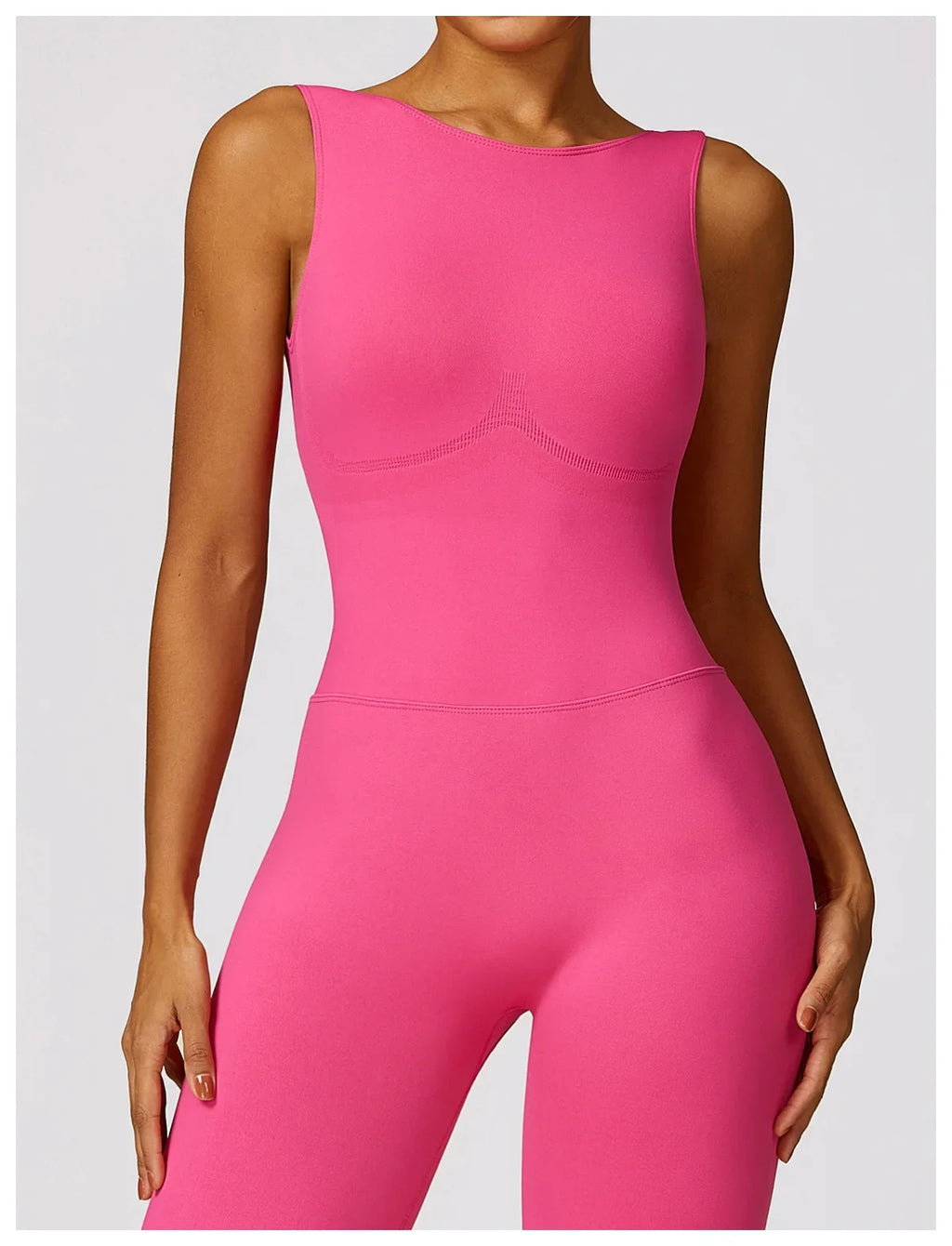 Seamless One-piece Suit Women Sports Jumpsuit Push up Yoga Suit Backless Sportswear Set Women Sleeveles Workout Bodysuits Female