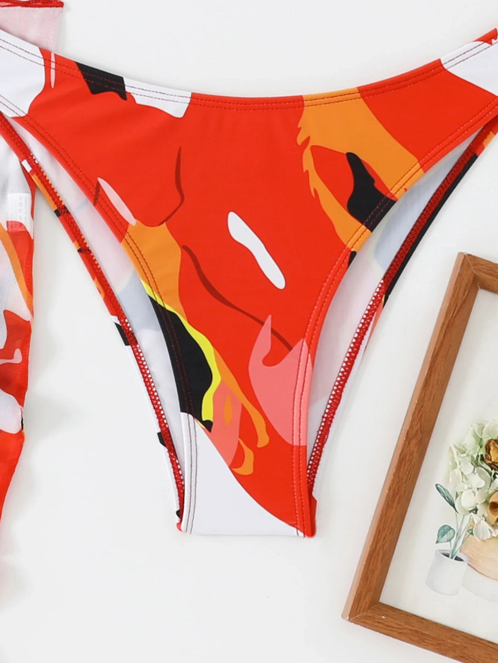 4 Pieces Triangle Bikinis 2026 Women Padded Swimwear Female Sexy Printed Swimsuit Bathers Bathing Swimming Swim Suit Beachwear