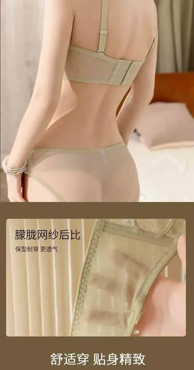 MOYISU Grande Taille Ultra Thin Bra Sheer Lingerie High Bust Anti Sagging Support Push Up Sexy Summer Bralette Large Cup Women
