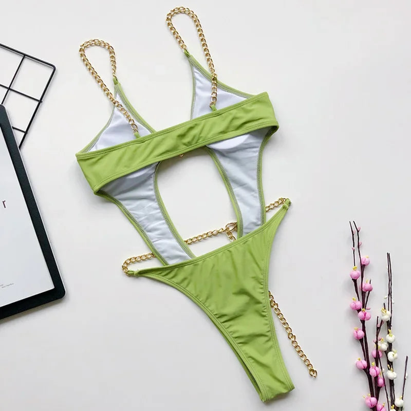 2025 Sexy Extreme String High Cut Female Swimwear One Piece Swimsuit Women Thong Monokini Bather Hollow Out Bathing Suit Swim