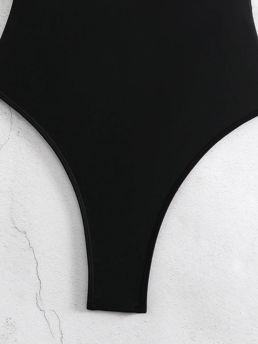 2026 Splicing Underwired V-Bar Women Micro Thong Swimwear One Piece Swimsuit Female Backless Monokini High Cut Bathing Suit Swim
