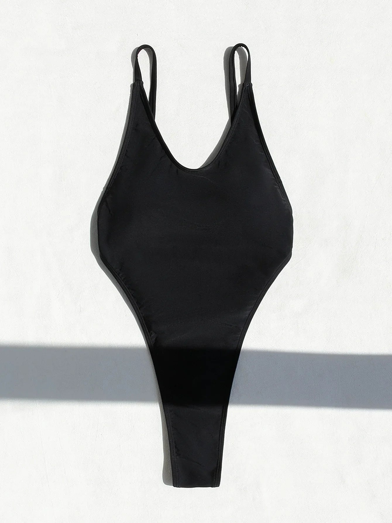 DEKA Black V Neck One-Piece Swimwear Women's Elegant Retro Black Backless Swimsuit High Waist Bathing Suit
