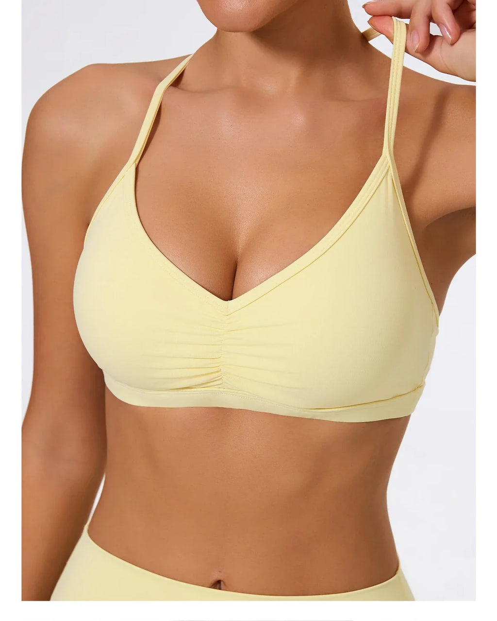 Hearuisavy Summer Scrunch Sports Bra Gym Top Women Running Back Cross Top Sportswear Yoga Underwear Fitness Workout Yoga Clothes