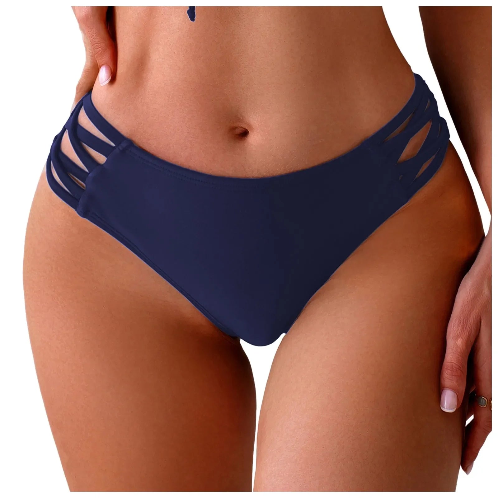 Women's Low Rise Cutout Swim Bottoms Solid Color Summer Beachwear Separate Swimsuit Bottom Female Brazilian Bikini Trunks 2026