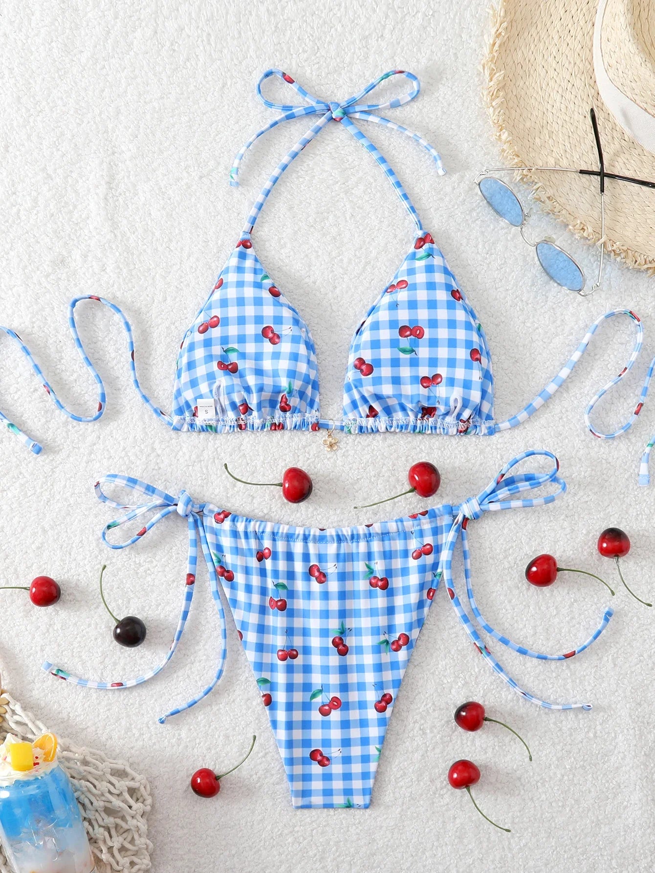 Triangle Halter Thong Bikinis 2026 Women Sexy Printed Swimsuit Floral String Swimwear Female Bathers Bathing Swimming Swim Suit
