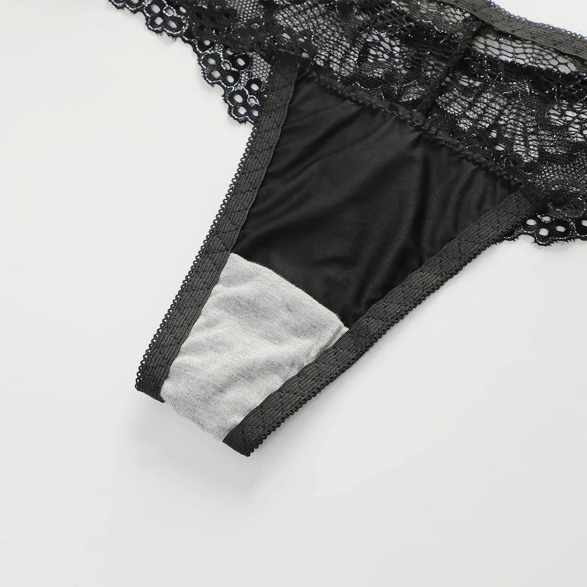Women's Sexy Embroidered Lace Underwear Set with Steel Ring Padded Strapless Bra Set Adjustable Straps Push-Up Support B6116