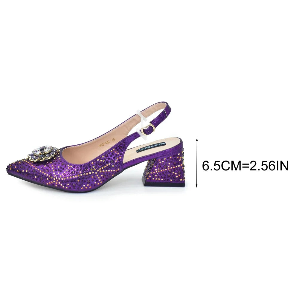 doershow  beautiful Italian Shoes And Bag Sets For Evening Party With Stones Italian Leather Handbags Match Bags!  HGH1-1