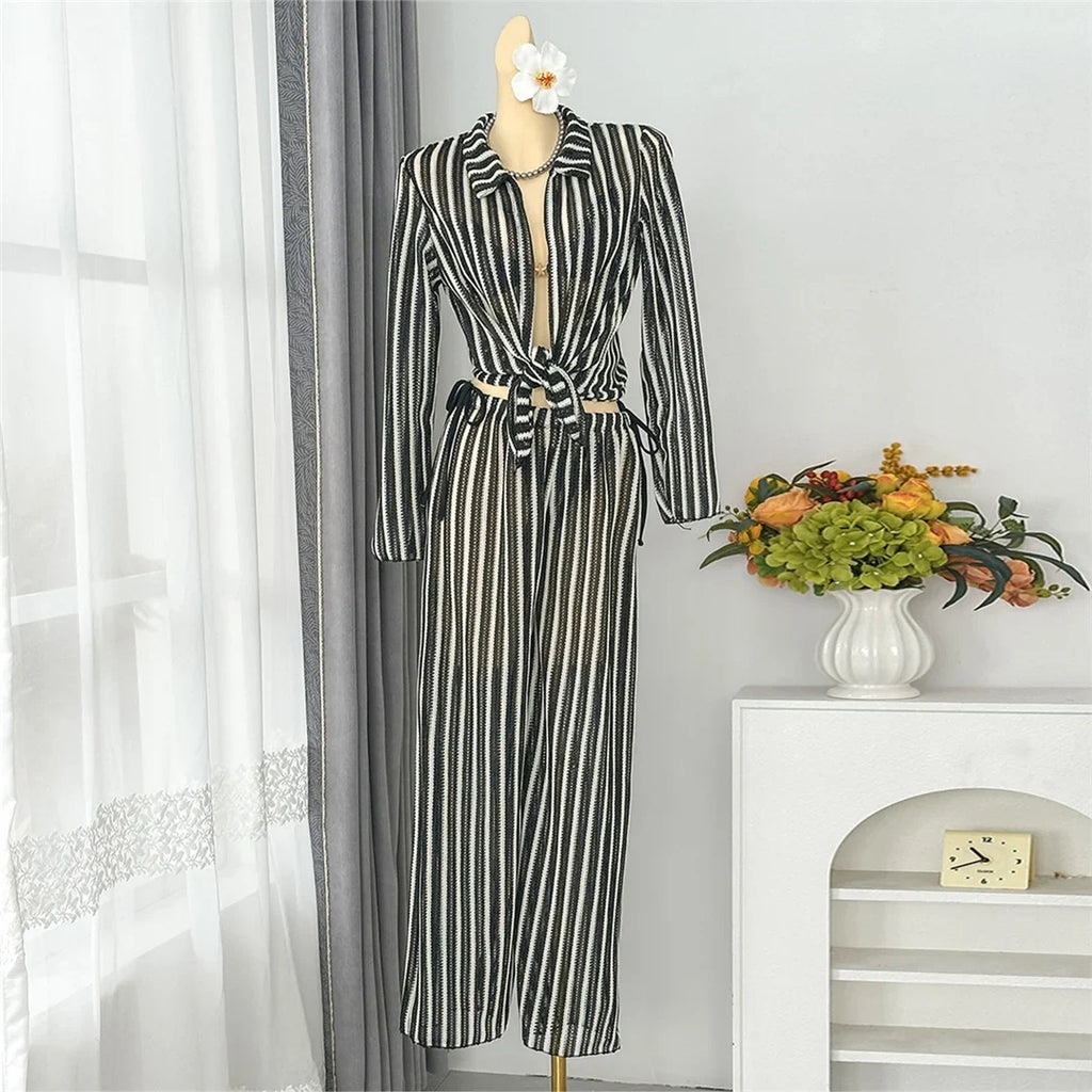 4PCS Striped With Long Sleeve Pants Bikini Female Swimsuit Women Swimwear Bather Bathing Suit Swim Four-pieces Bikini set K8072