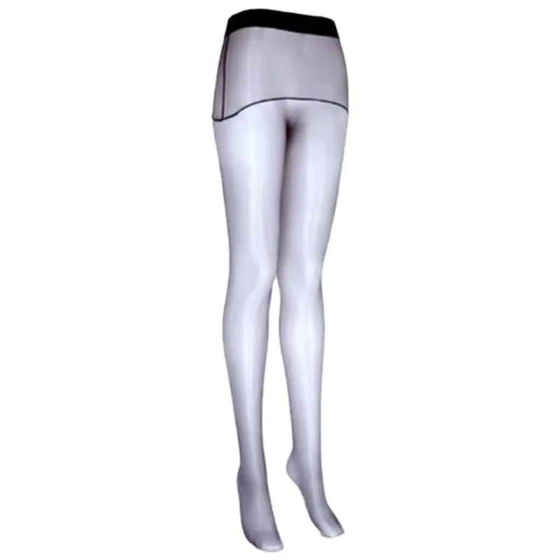 Aurora Pantyhose Transparent Waist Seamless Sexy Shiny Ultra-thin Open Crotch Pantyhose Smooth Pure Desire For Woman 85BT