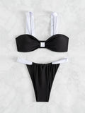 ZTVitality Sexy Patchwork Push Up Bikini Set 2025 New Arrival Biquini Padded Swimsuit Women Swimwear Summer Beachwear Brazilian