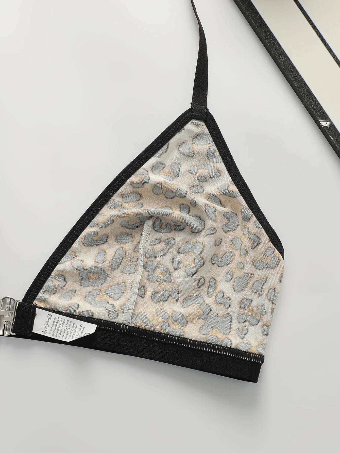 Leopard print black 2-piece set without steel rim or chest cushion women underwear with sexy straps girls' bra Lingerie MR3475