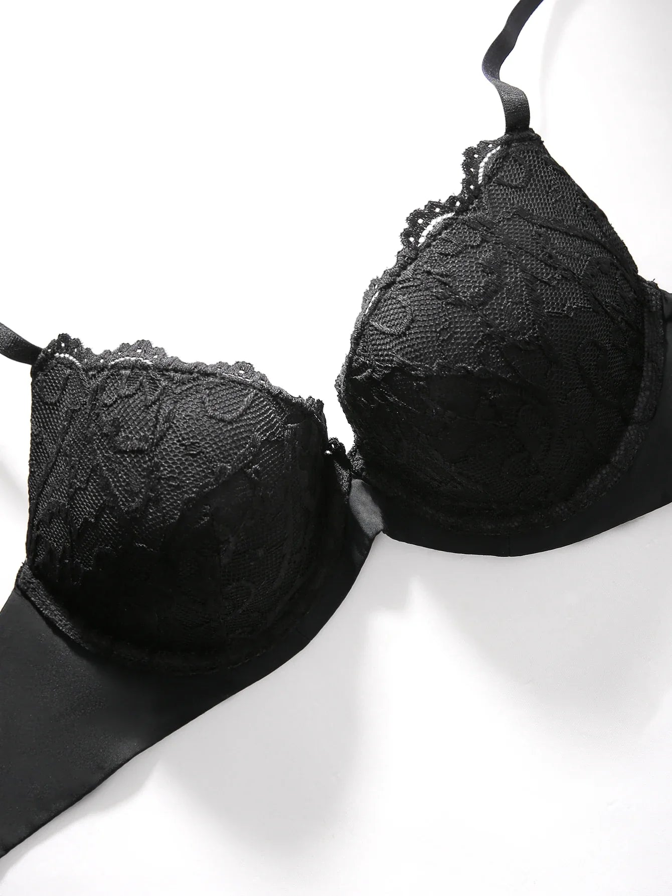 Knit Sexy Women's Thin Cup Lace Bras Lace Splicing Underwire Bra Push-Up Breathable Women's underwear