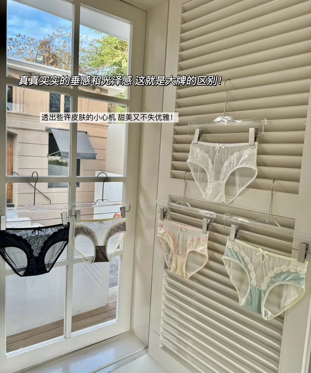 2026 Mid-waist Lace Panties Seamless Soft Mulberry Silk Bottom Crotch Women's Lace Panties Women