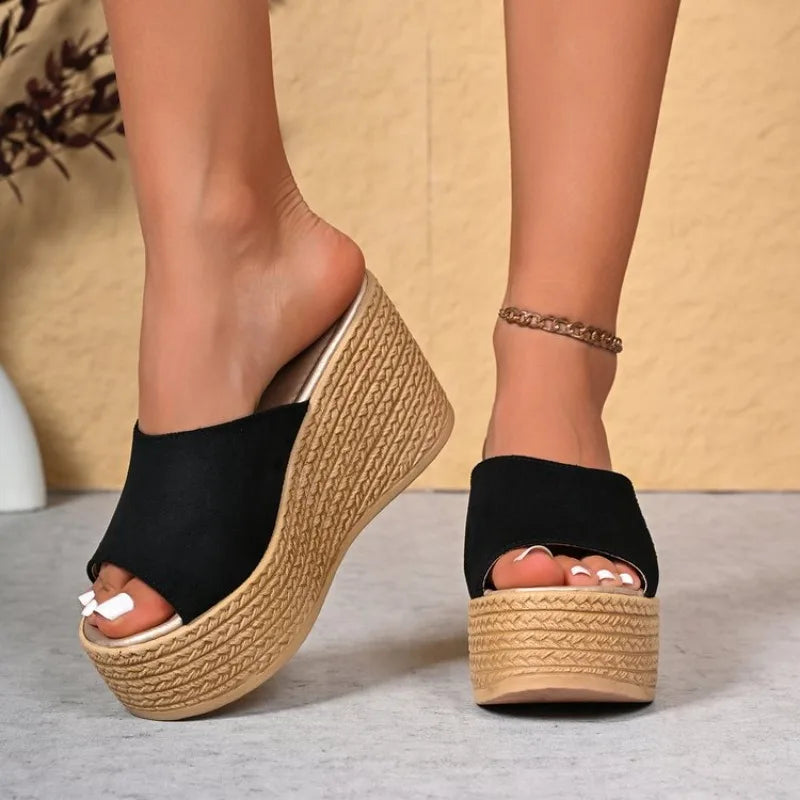 2026 New Summer Women's Sandals Peep-Toe Shoes Woman High-Heeled Platfroms Slides Women Casual Wedges for Women High Sandals