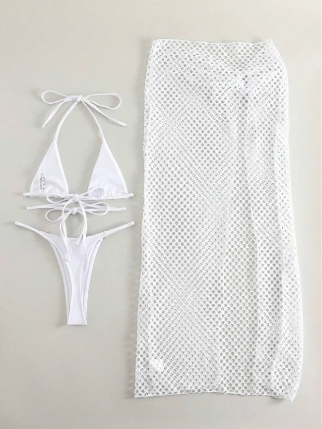 3 Pieces Triangle String Thong Bikinis 2026 Swimwear Female Sexy Brazilian Swimsuit Women Bathers Bathing Swimming Swim Suit