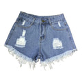 Summer Stretchy Hot Short Pants Women's High Waisted Cut Off Denim Shorts Ripped Distressed Frayed Hem Jeans Shorts