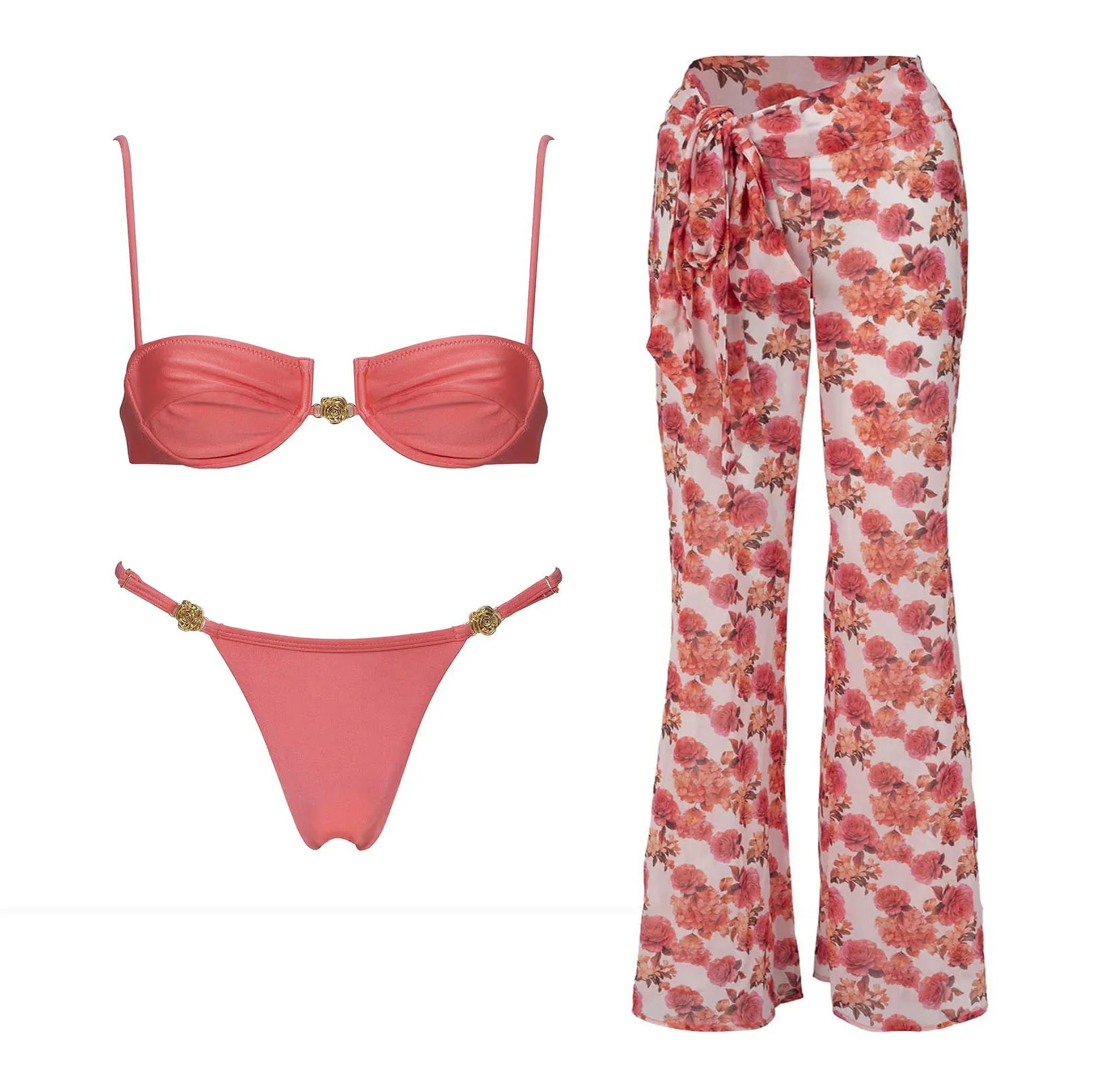 3Pcs Micro Bikini 2026 New Swimwear Women Swimsuit Sexy Brazilian Bikini Set Printed Thong Beachwear Bathing Suit Female Biquini