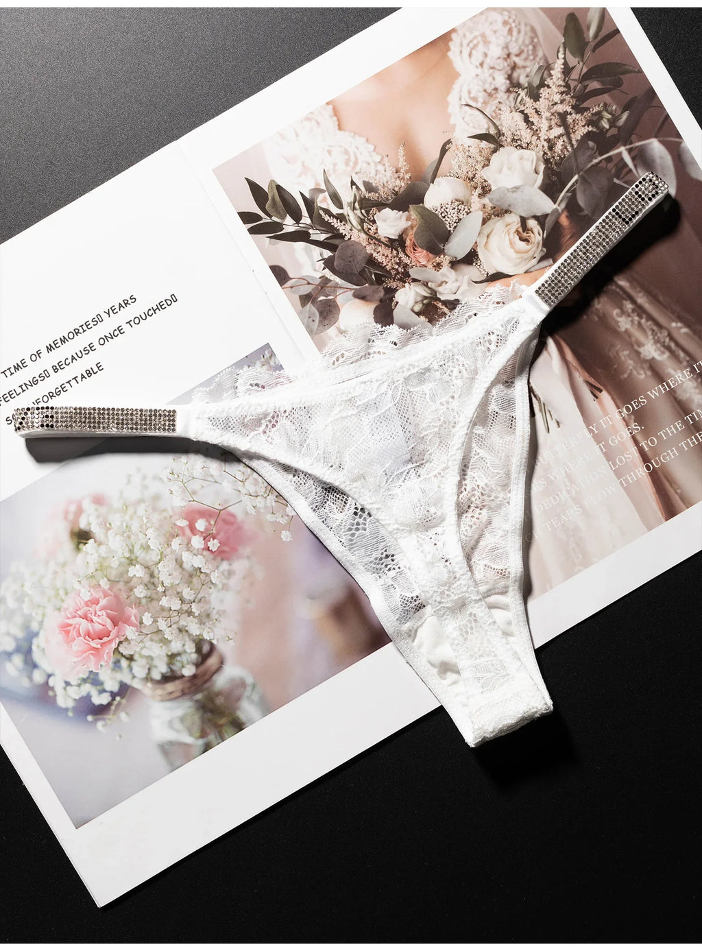 Lace Sexy Girls Women Panties Seamless Underwear Rhinestone G String Letter Transparent Thong For Female Low Rise Ladies Briefs