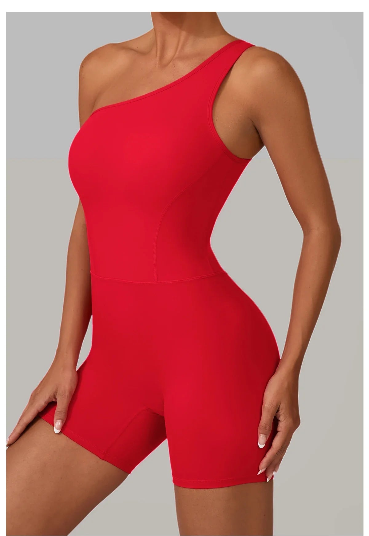 One Shoulder Women Sports Jumpsuit Sleeveless Yoga Rompers Backless Sportswear Women Workout One Piece Bodysuits Female