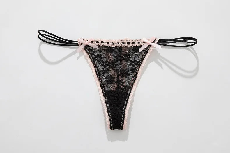 Lace Girls G String Sexy Panties Women Underwear Briefs Hollow Out Thong High Quality Transparent Underpants Lingerie Intimates