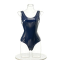 Japanese Anime School Swimsuit Women Sukumizu PU Leather One-Piece Bodysuit Jumpsuit Swimwear Lolita Style Bathing Suit