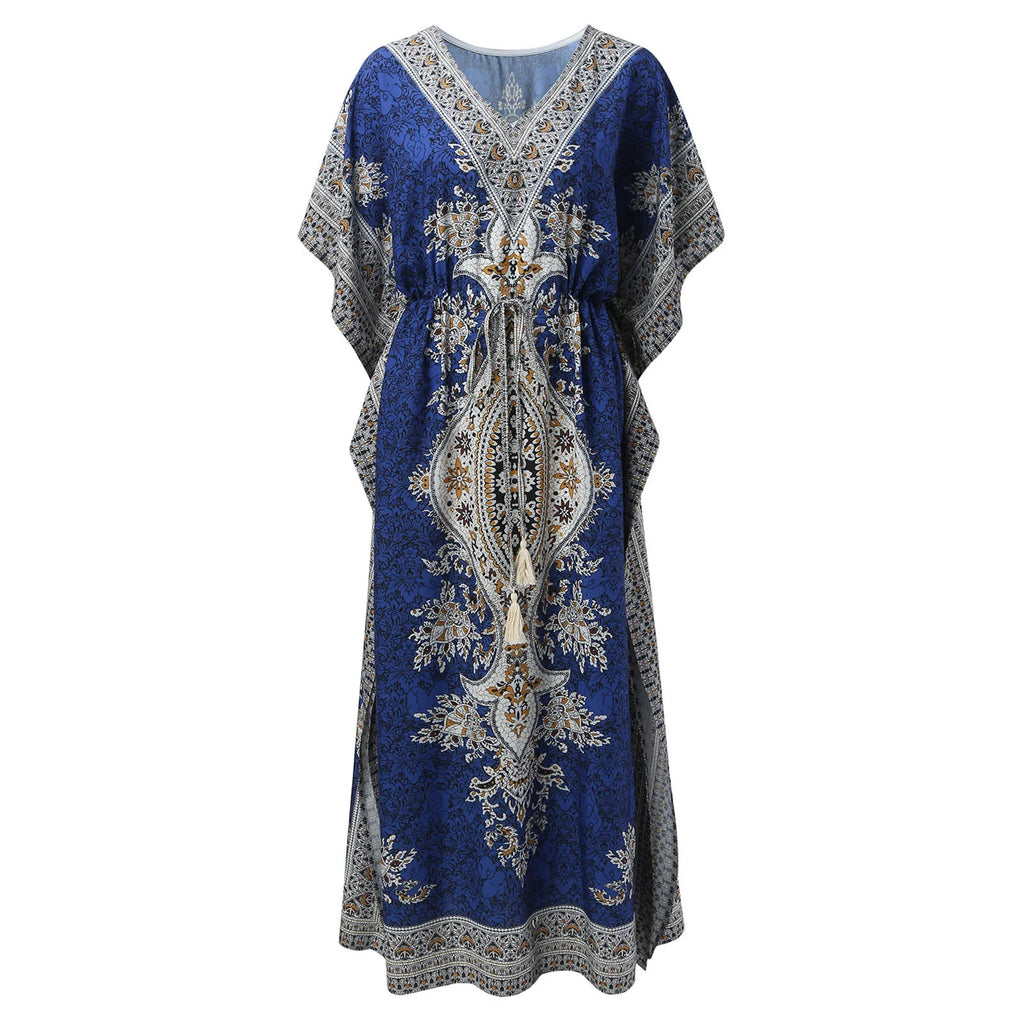 Dresses For Womens Kimono Style Vintage Printed Loose Summer Beach Clothes Personality Weastern Funny Women Dresses Casual