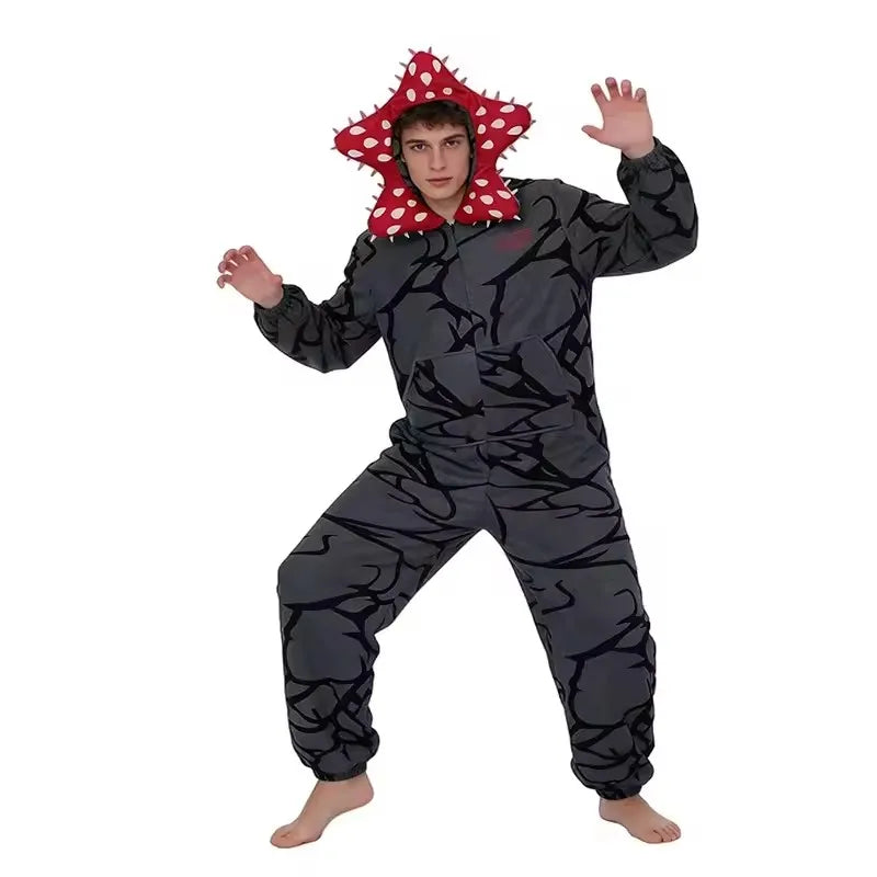 Adult Kigurumi Unicorn Pajamas Winter Thicken Cannibal Flower Demogorgon Cosplay Costume Halloween Suits Slipper XXL Cartoon