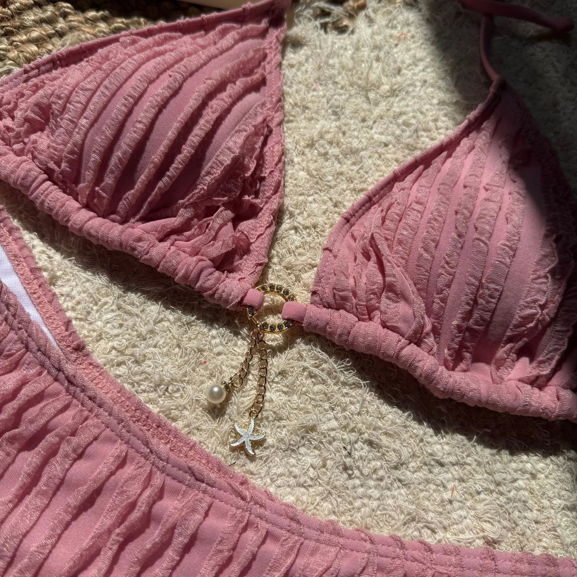 Wrinkled Halter Bikini Women Swimwear Female Swimsuit Two-pieces Bikini Set Brazilian Bather High Cut Bathing Suit Swim Lady