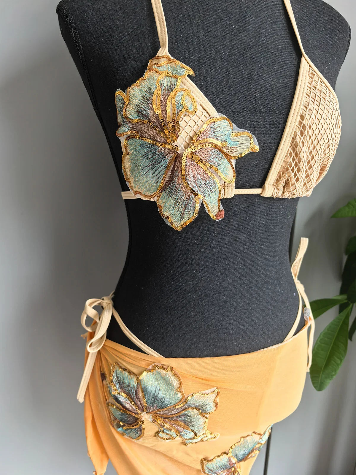 Three-piece Set 2025 New Bikini Sexy European and American Bikini Cross-border Split Women's Swimsuit Swimsuit Women's Suit