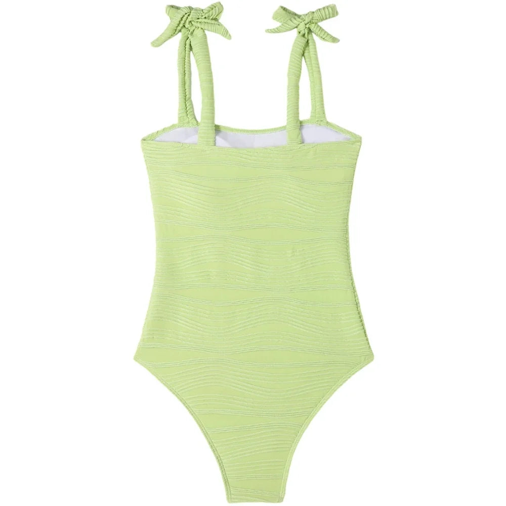 2026 One Piece Swimsuit Solid Swimwear Women Bathing Suit Female Swimming Summer Beachwear Bodysuit