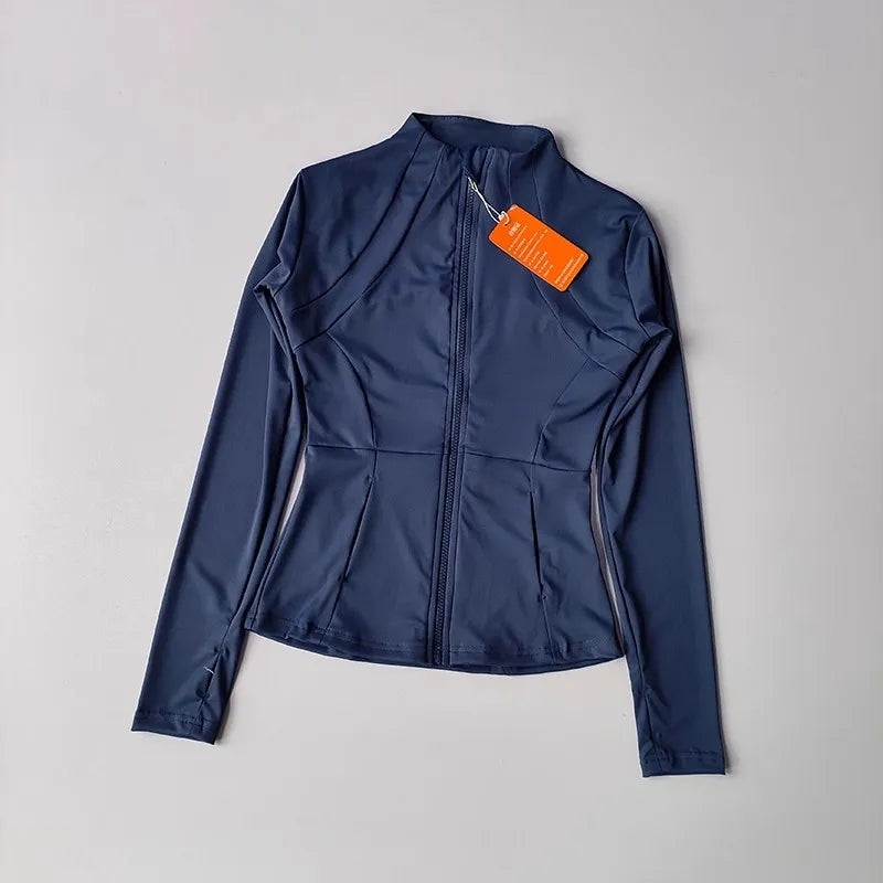 Women's High-End Yoga Suit with Standing Collar Long-Sleeved Sports Jacket for Running And Training Windproof Fitness Jacket
