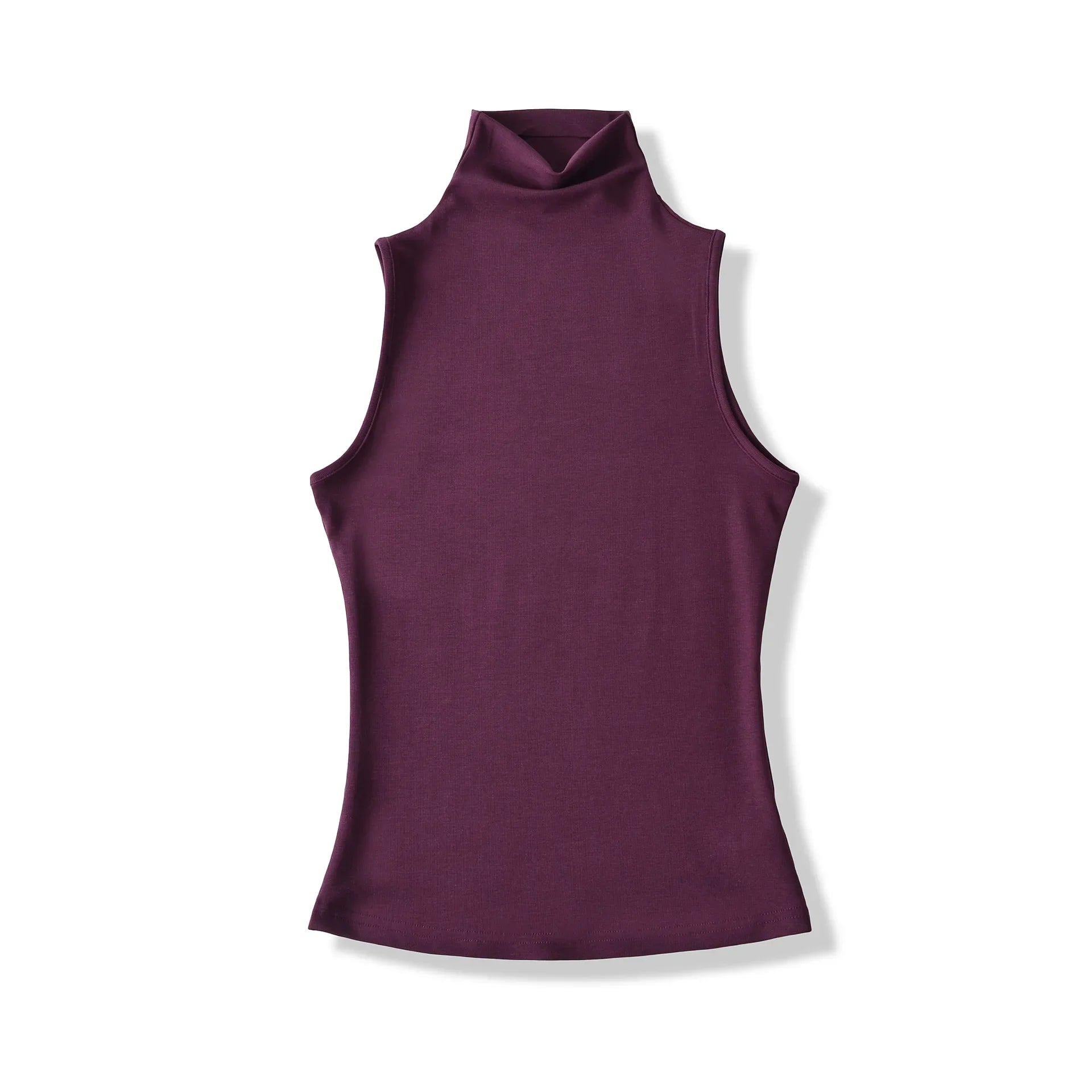 Spring Pure Desire Hot Girl Style Elastic Slim Fit Half High Collar Inner Layer Base Shirt Vest Solid Color Casual Fashion L25M