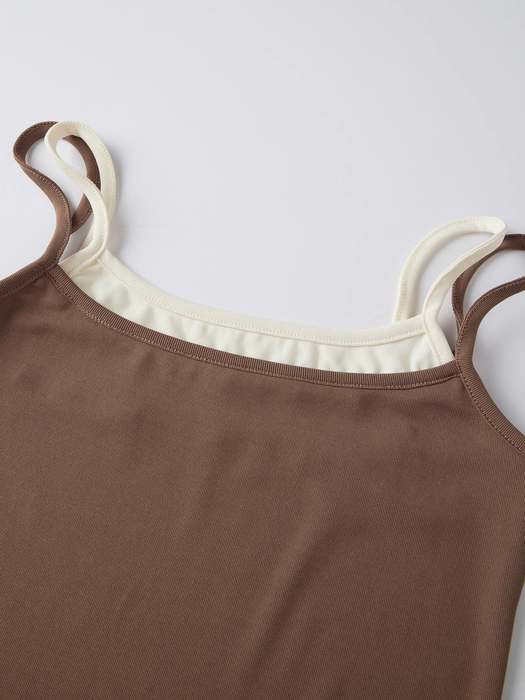 Summer Women's Camisoles Casual Stylish Contrast Color Layered Tank Tops Spaghetti Strap Slim Fit Vest Sporty Fitness Daily