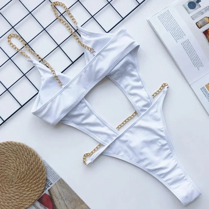 2025 Sexy Extreme String High Cut Female Swimwear One Piece Swimsuit Women Thong Monokini Bather Hollow Out Bathing Suit Swim