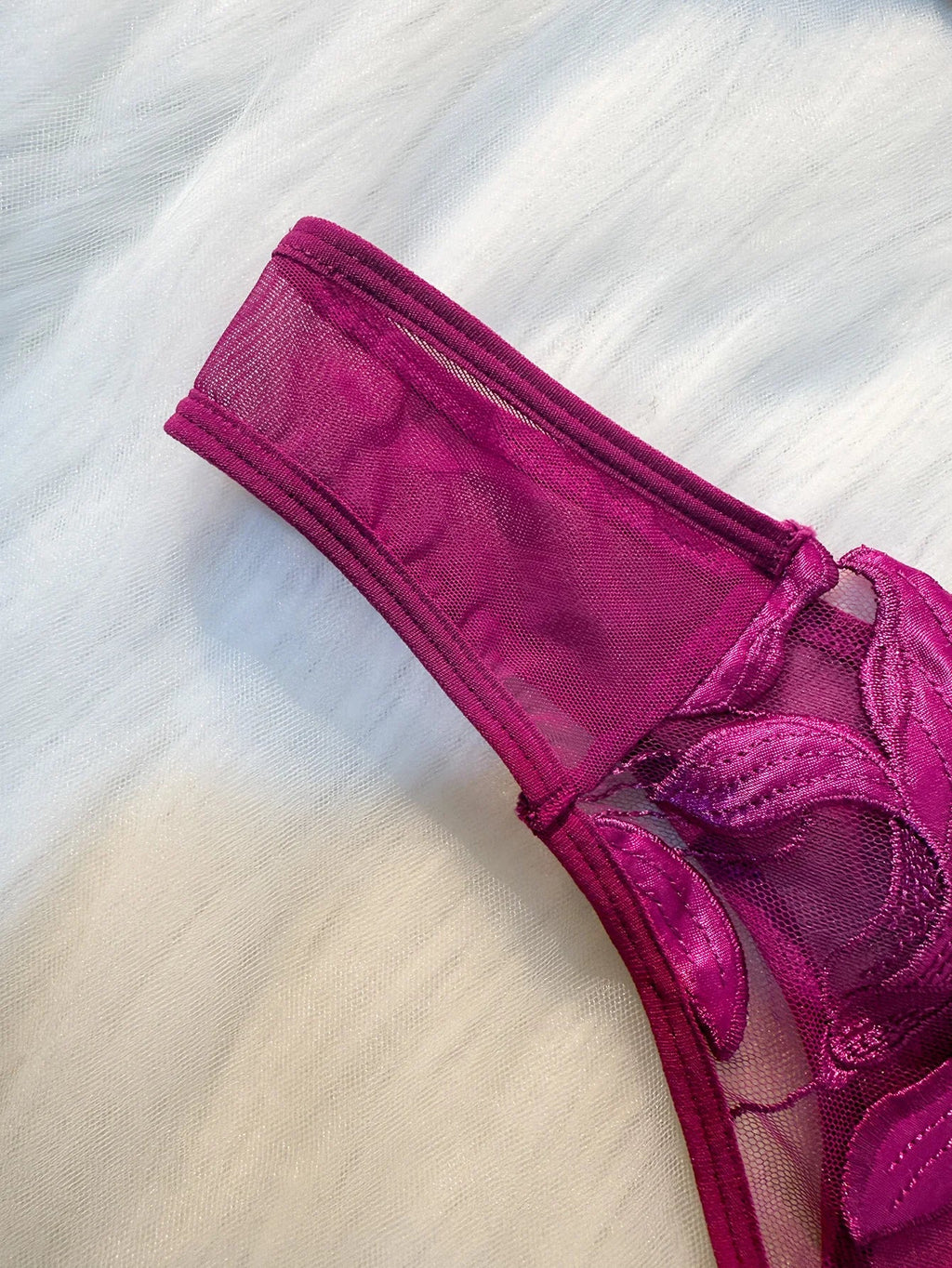 Fairy Lingerie Floral Valentine Charming Brief Panty Underwear Sexy Nighty Fancy Underwear Brief Set for Lady See Through Bra