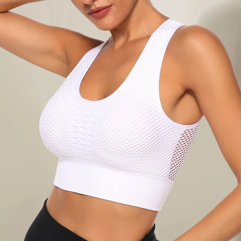 Hot Fitness Women's T-shirts Workout Sports Bra Yoga Vest Backless Solid Quick Dry Running Gym Sport bra Yoga Shirts Tank Top