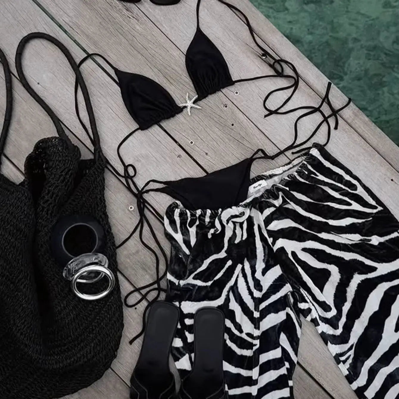 DEKA 3 Pieces Striped Pants Bikini Set Swimsuit with Cover Up kimonos Swimwear Women Bathing Suit Micro Swimming Suit Biquini