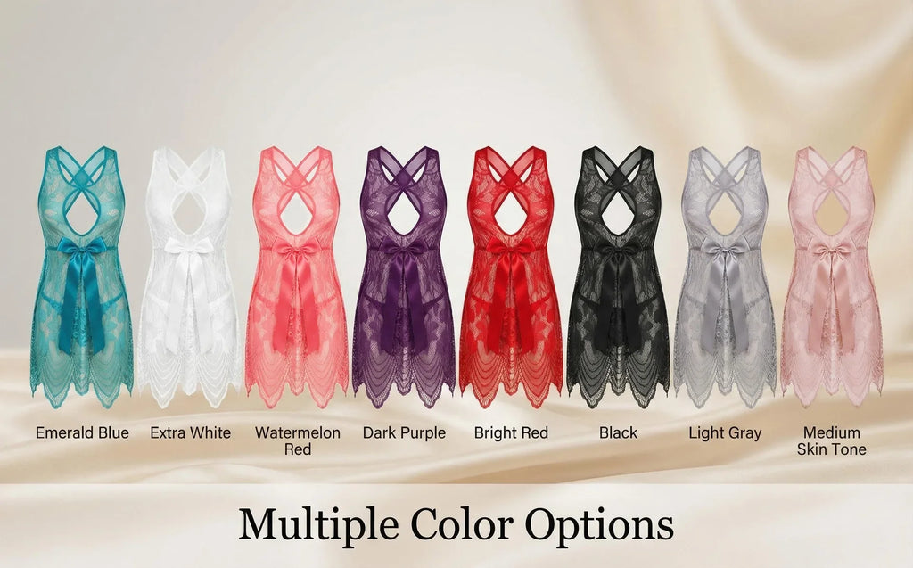 Sexy lace hollow pajamas mesh nightgown sexy lingerie
