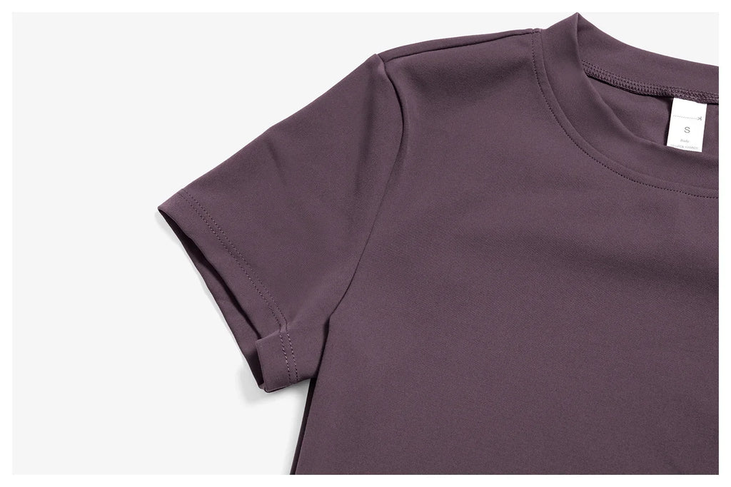 Yoga Set 2 Pieces Women's Tracksuit Short Sleeve O Neck Slim Sports T Shirts High Waist Flare Leggings Gym Running Fitness Suit
