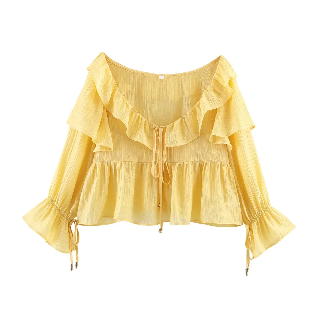 Women's Fashion Casual Ruffle Off-Shoulder Top IMH1
