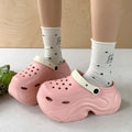Cute DIY Butterfly Fashion Clogs For Women Summer Platform Shoes Soft EVA 2 Way Wear Sandals For Female Indoor Street Slippers