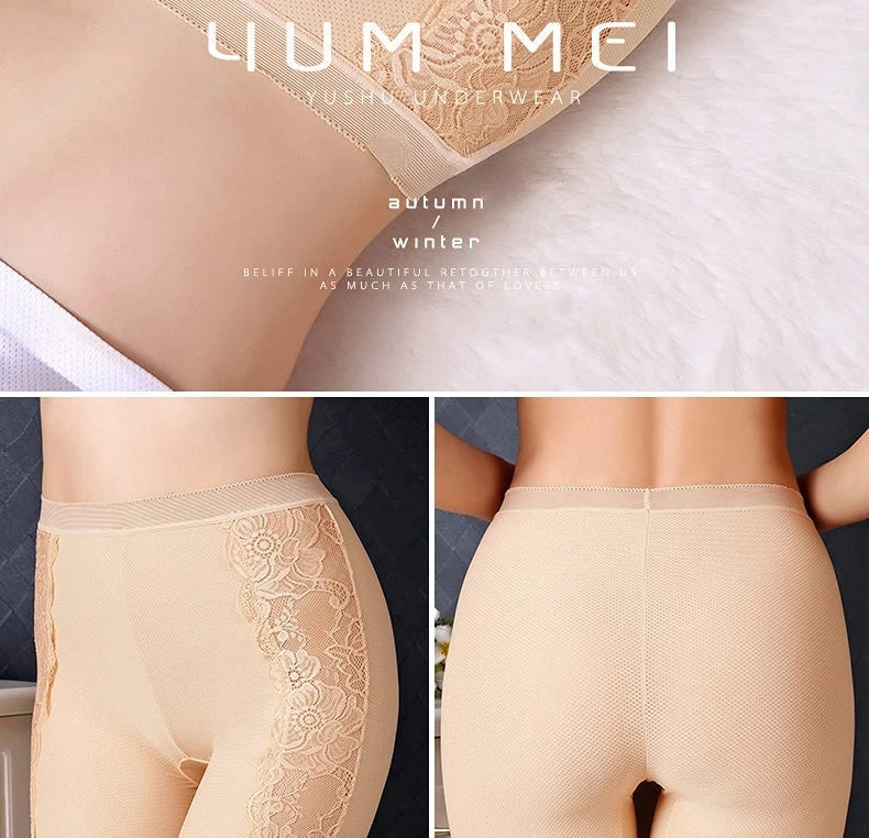 Plus Size Safety Short Pants Women Seamless Under Skirt Boxers For Women Sexy Lace Anti Chafing Boyshort Panties Underwear