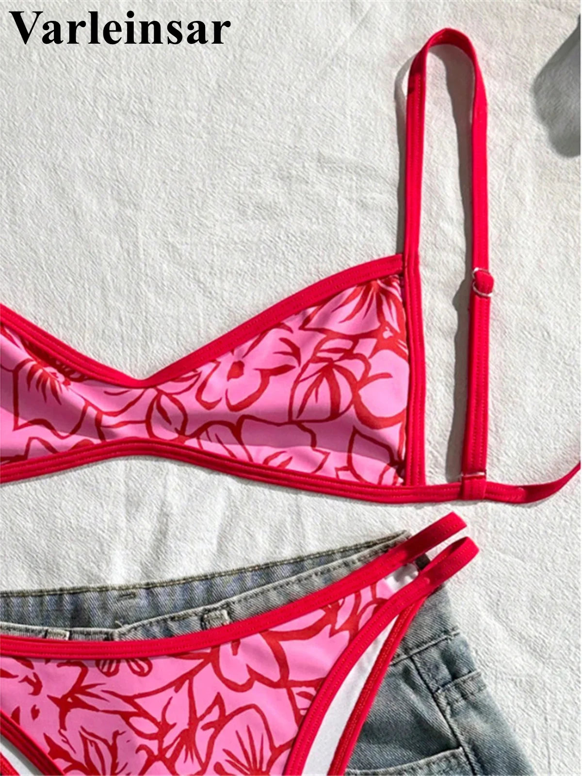 S - XL 2026 Sexy Printed High Leg Cut Bikini Female Swimsuit Women Swimwear Two-Pieces Bikini Set Bather Bathing Suit Swim V8037