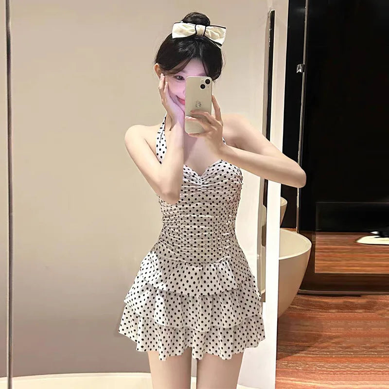 New High-end Popo Group Classic Bodian Cake Skirt, Slim Fit and Slimming One-piece Swimsuit for Women