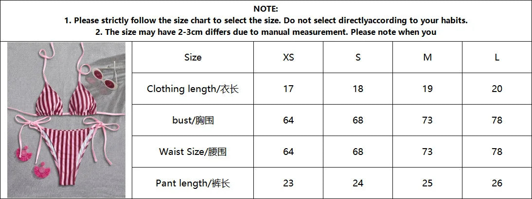 Sexy Pink Striped Micro Bikini 2026 Women Halter Push Up Bra Tie Side Thong Swimsuit Beach Bathing Suit Holiday Swimwear Biquini