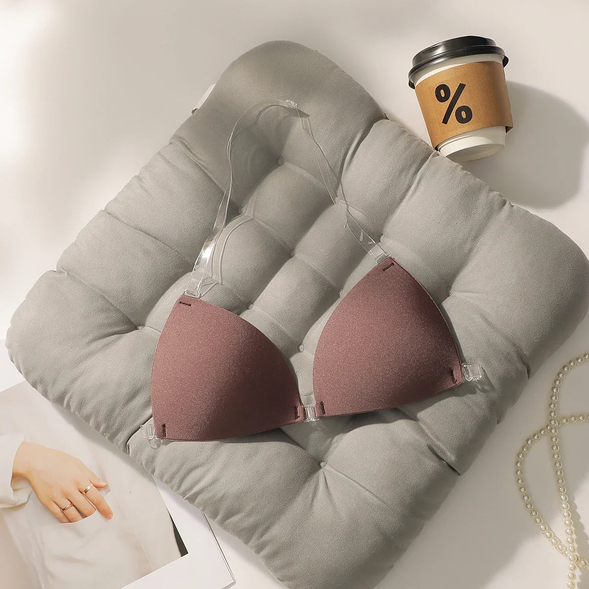 Invisible underwear seamless beauty back and chest patches front button closure reusable women bra C2431